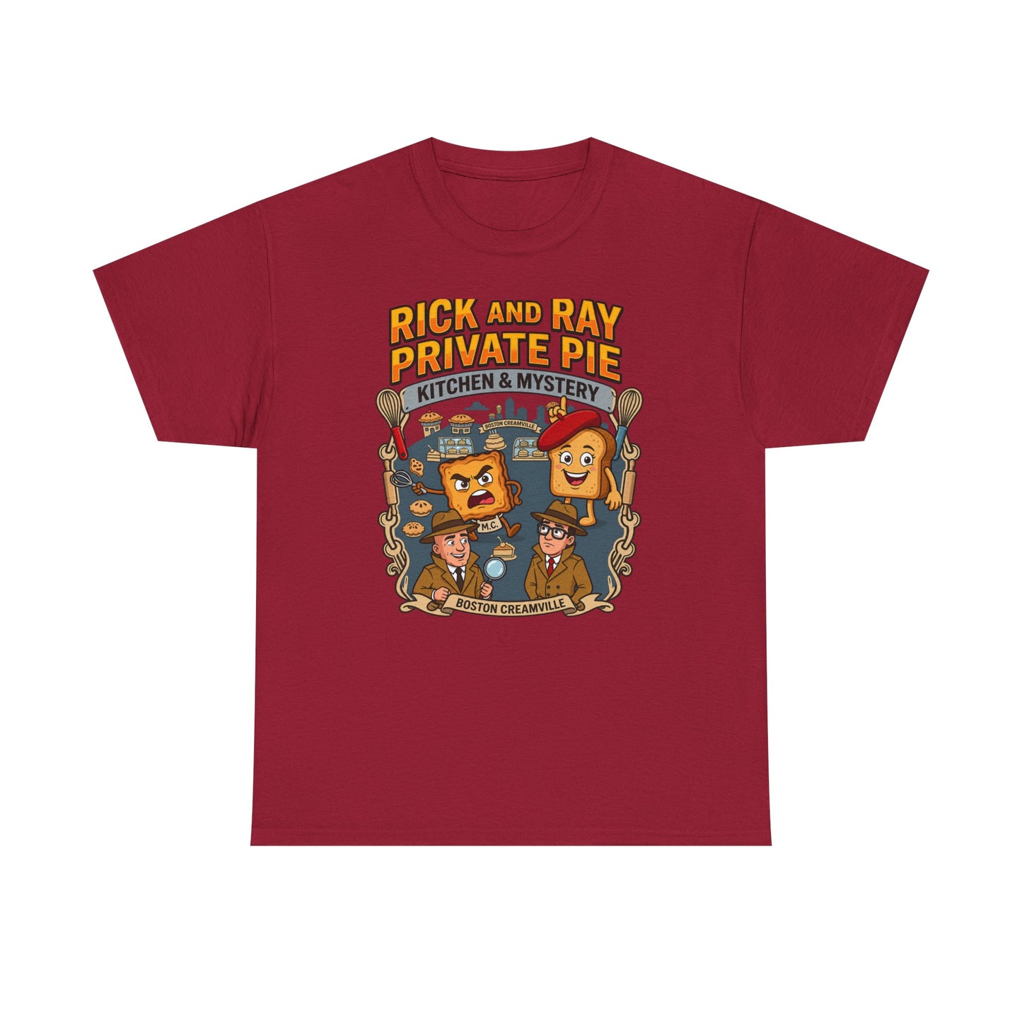 Private Pie Mystery Tee — Rick & Ray Kitchen Adventure Graphic 100% Heavyweight Cotton T-Shirt