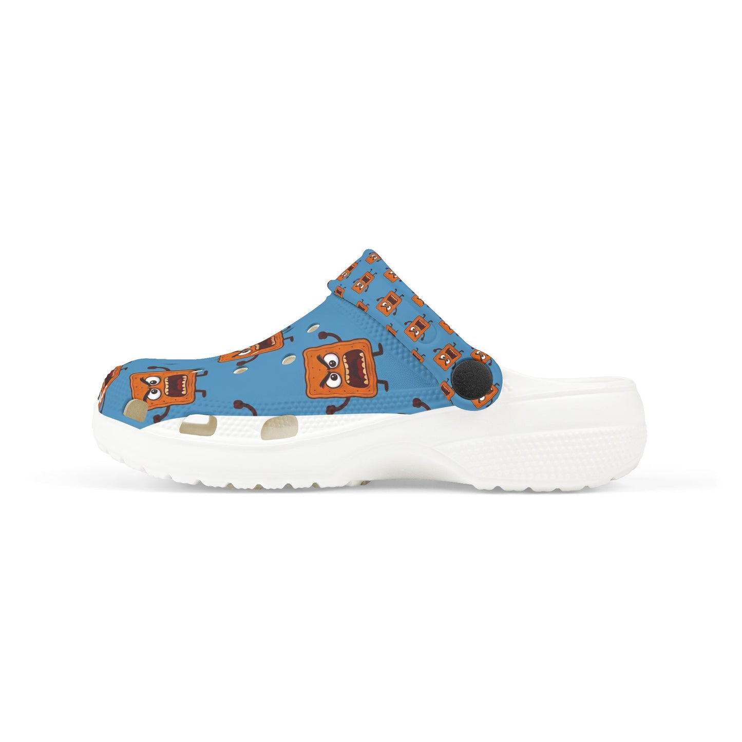 Kids Blue Mad Cobbler Pattern  Foam Clogs – Cute Cartoon Animal Slip-Ons