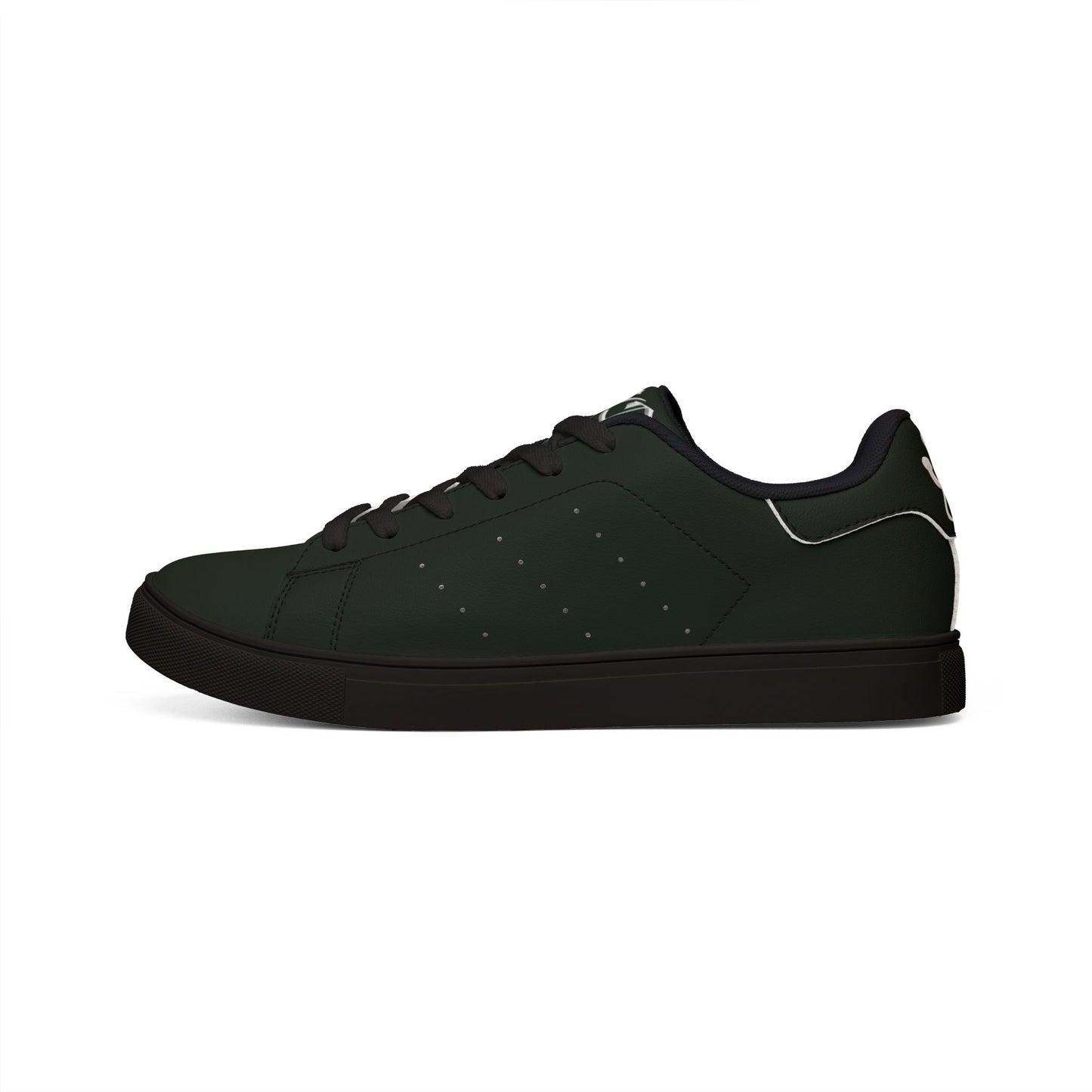 Men's Black Minimal Leather Sneakers — Low-Top Casual Trainers