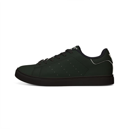 Men's Black Minimal Leather Sneakers — Low-Top Casual Trainers