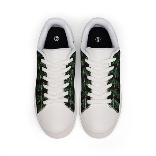 Leather Sneakers — Mad Cobbler Pattern Low-Top Sneakers