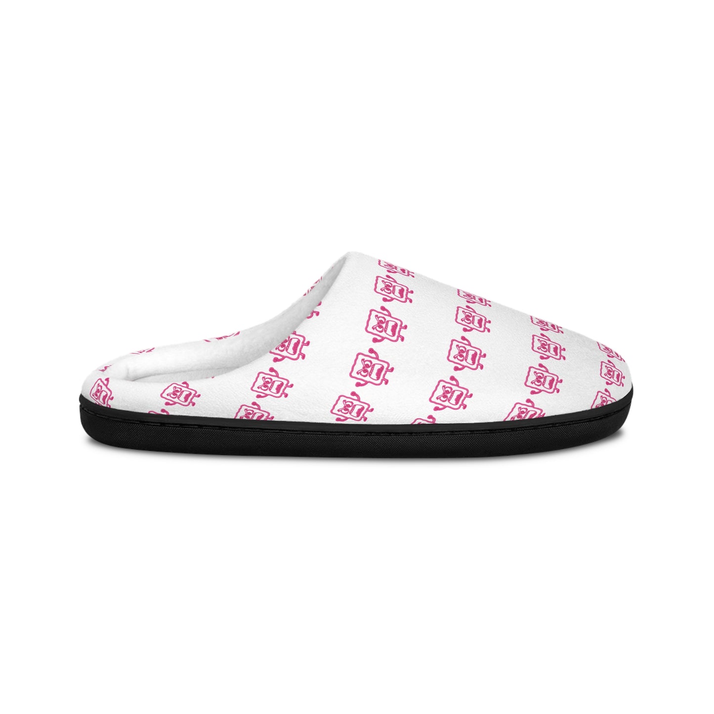 Pink Mad Cobbler Pattern Women's Indoor Slippers — Cozy Slip-On House Shoes