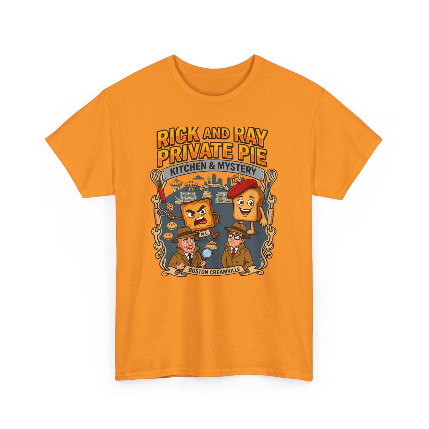 Private Pie Mystery Tee — Rick & Ray Kitchen Adventure Graphic 100% Heavyweight Cotton T-Shirt