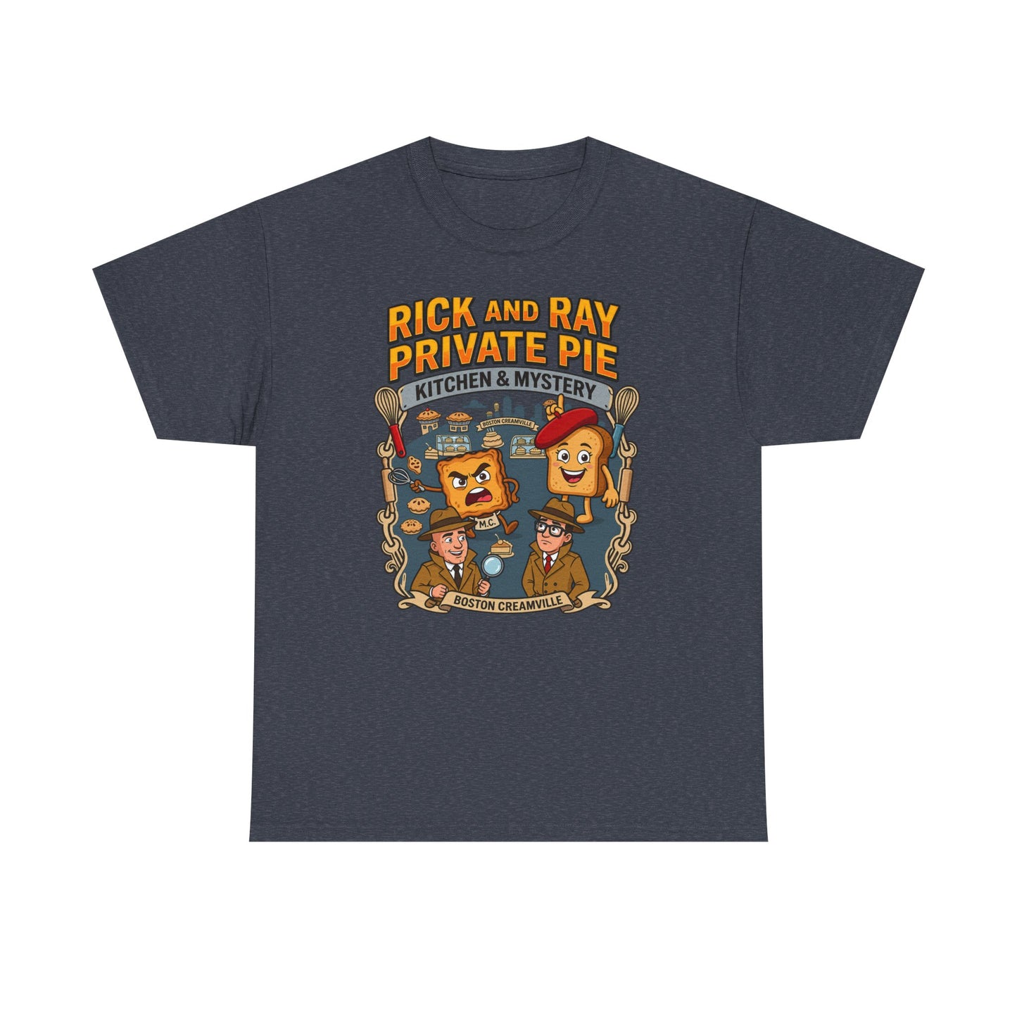 Private Pie Mystery Tee — Rick & Ray Kitchen Adventure Graphic 100% Heavyweight Cotton T-Shirt