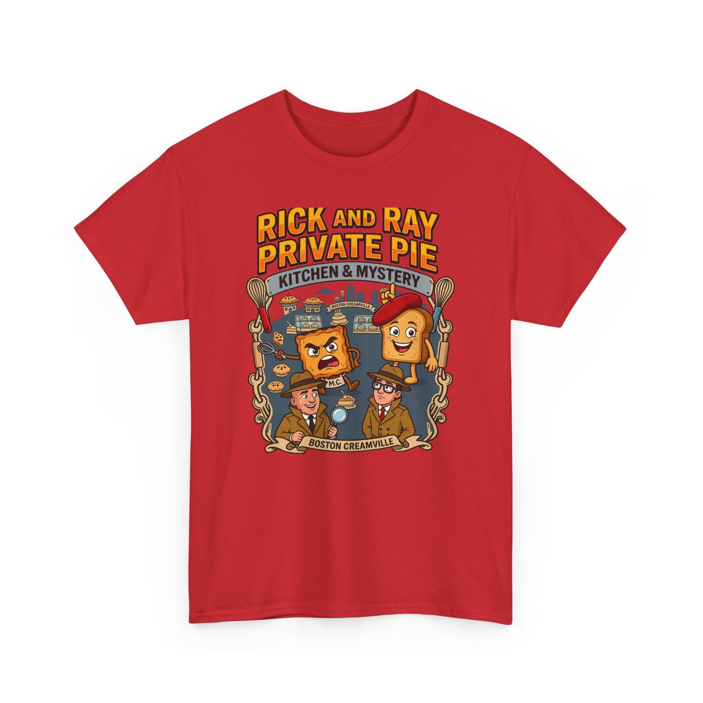 Private Pie Mystery Tee — Rick & Ray Kitchen Adventure Graphic 100% Heavyweight Cotton T-Shirt