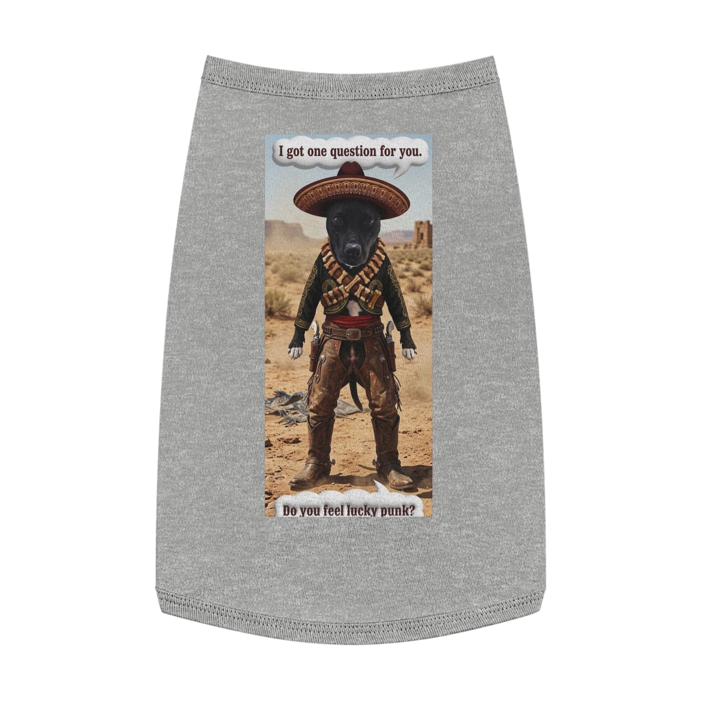 Dog Tank Top – 'Do You Feel Lucky, Punk?' Western Cowboy Pet Tee