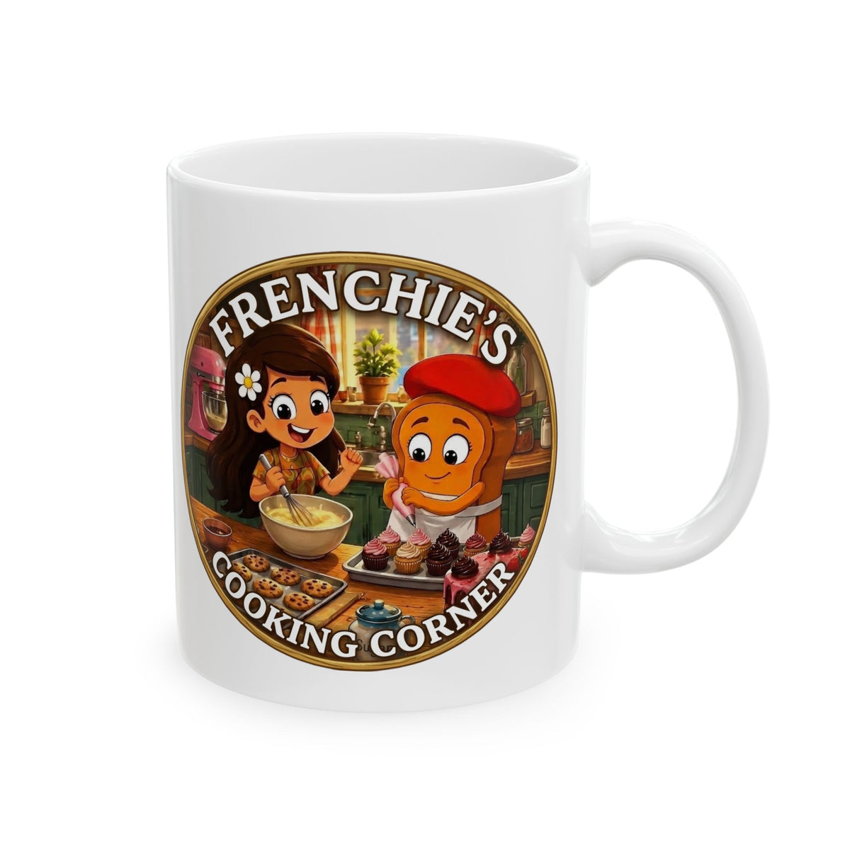 Frenchie's Cooking Corner Ceramic Coffee Cup (11oz & 15oz)