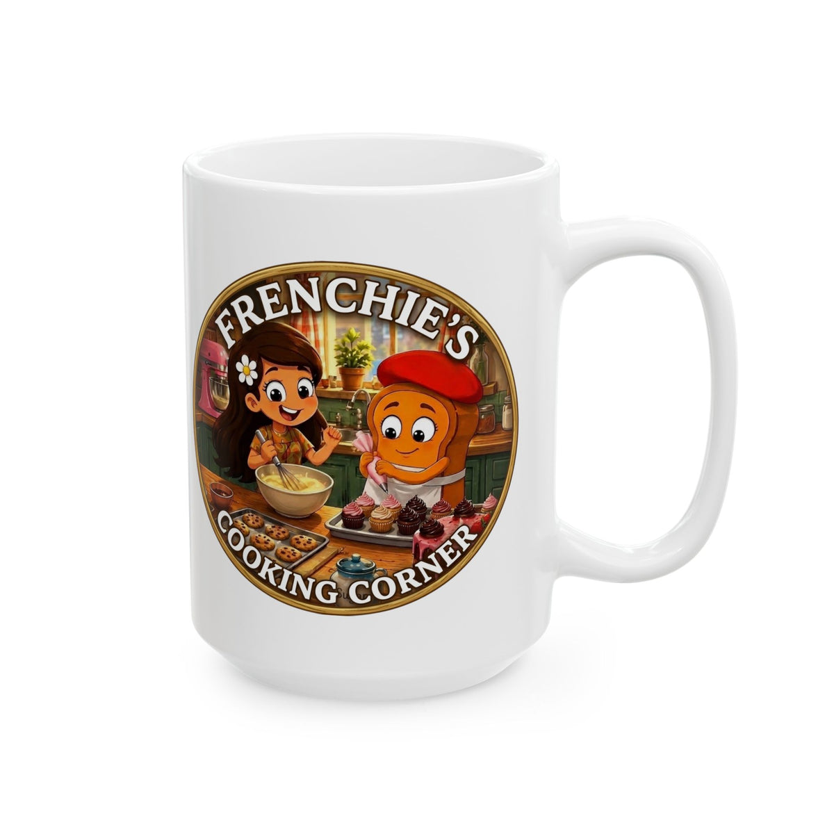 Frenchie's Cooking Corner Ceramic Coffee Cup (11oz & 15oz)