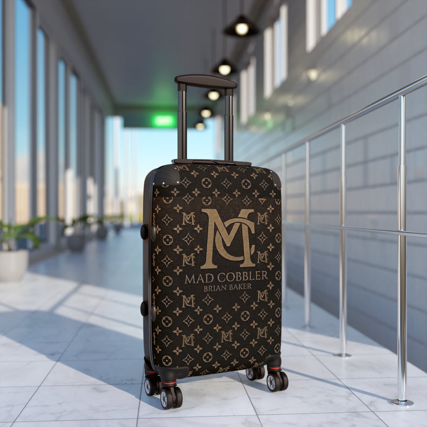 Monogram Travel Suitcase — 'Mad Cobbler' Luxury Pattern Carry-On