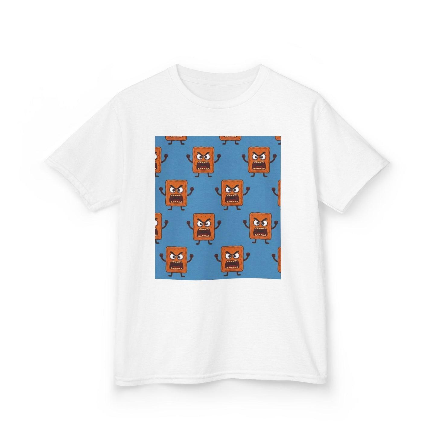 Kids Graphic Tee — Playful Mad Cobbler Pattern on Blue