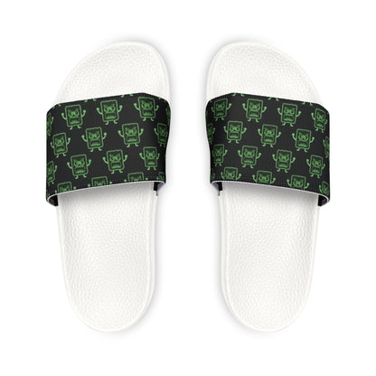 Mad Cobbler Pattern Slide Sandals — Removable Strap Pool & Casual Slides