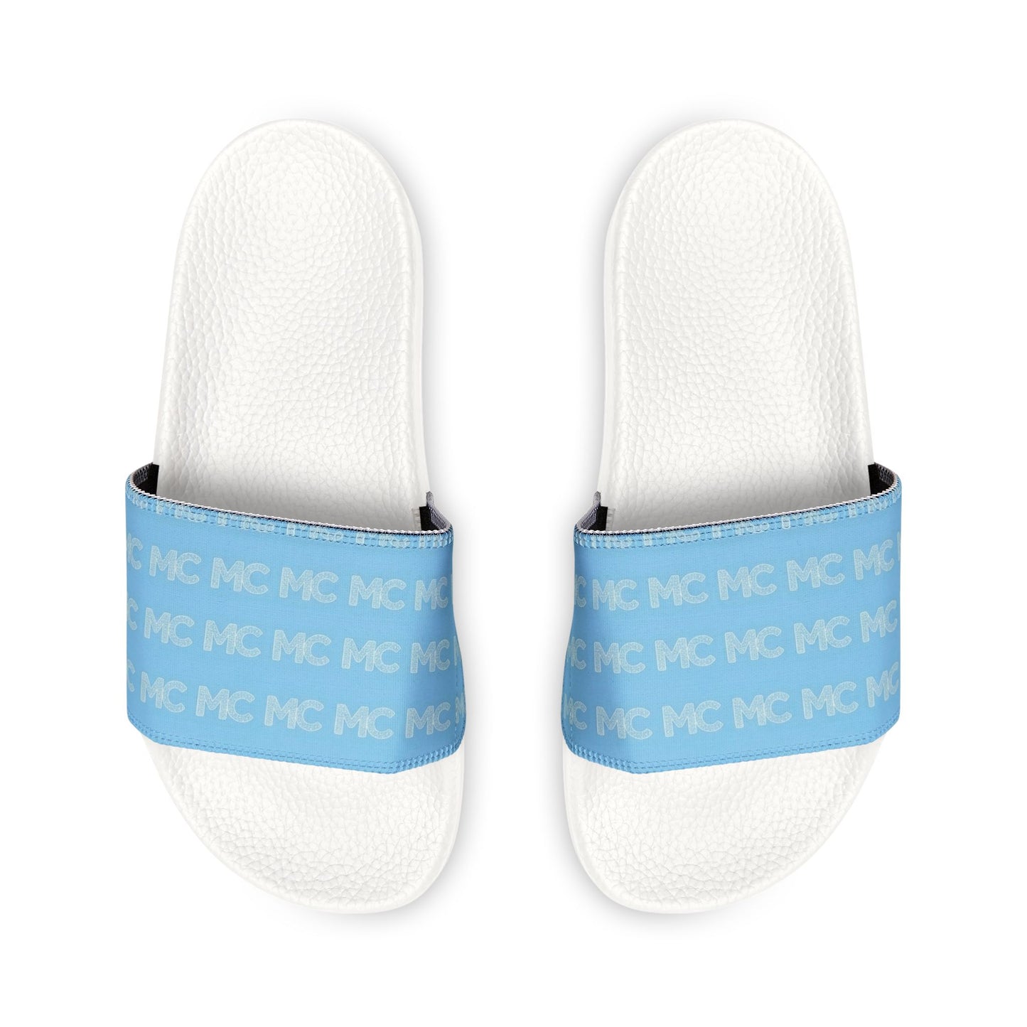 Men's Removable-Strap Slide Sandals — Customizable Blue Pattern Comfort Slides