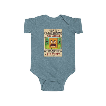 Infant Bodysuit – "Top 10 Culinary Criminals" Mad Cobbler Wanted Pie Theft Vintage Baby Onesie