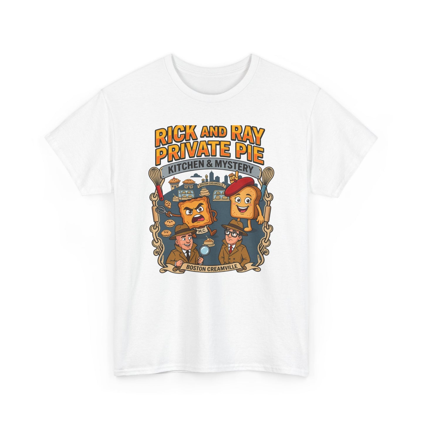 Private Pie Mystery Tee — Rick & Ray Kitchen Adventure Graphic 100% Heavyweight Cotton T-Shirt