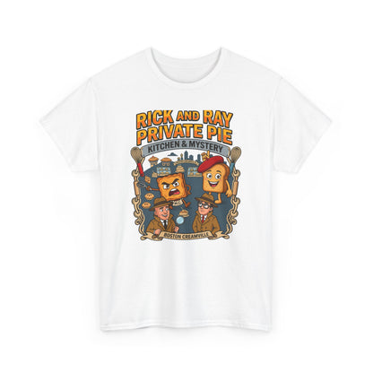 Private Pie Mystery Tee — Rick & Ray Kitchen Adventure Graphic 100% Heavyweight Cotton T-Shirt