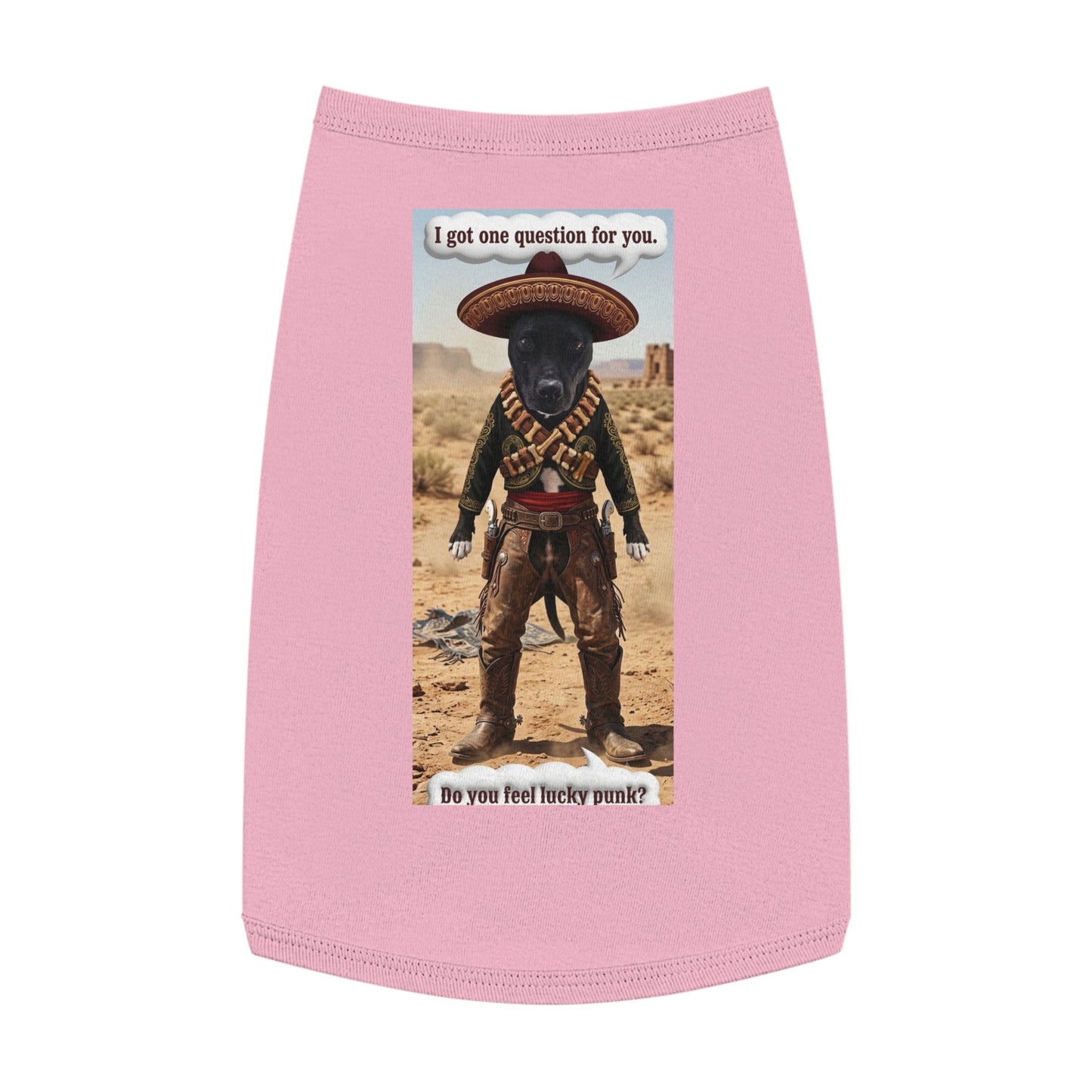 Dog Tank Top – 'Do You Feel Lucky, Punk?' Western Cowboy Pet Tee