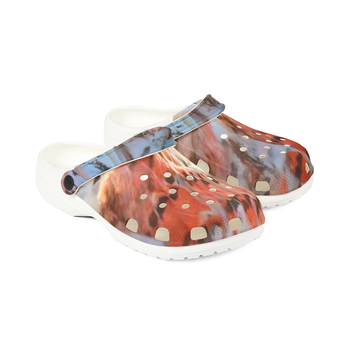 Marbled Rare Snow Owl Actual Image Foam Clogs — Lightweight Slip-On Garden Shoes