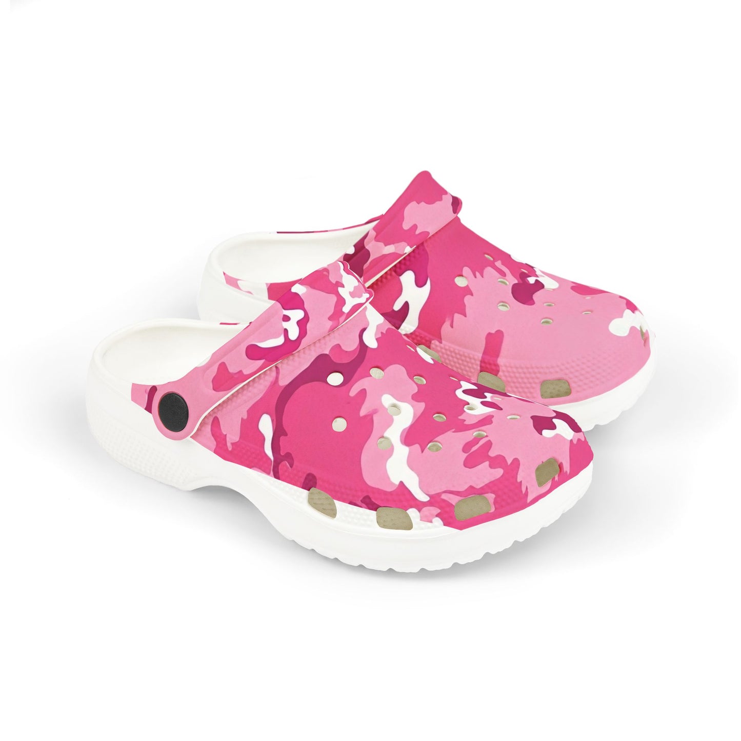 Kids Pink Camo Foam Clogs — Lightweight EVA Slip-On Sandals