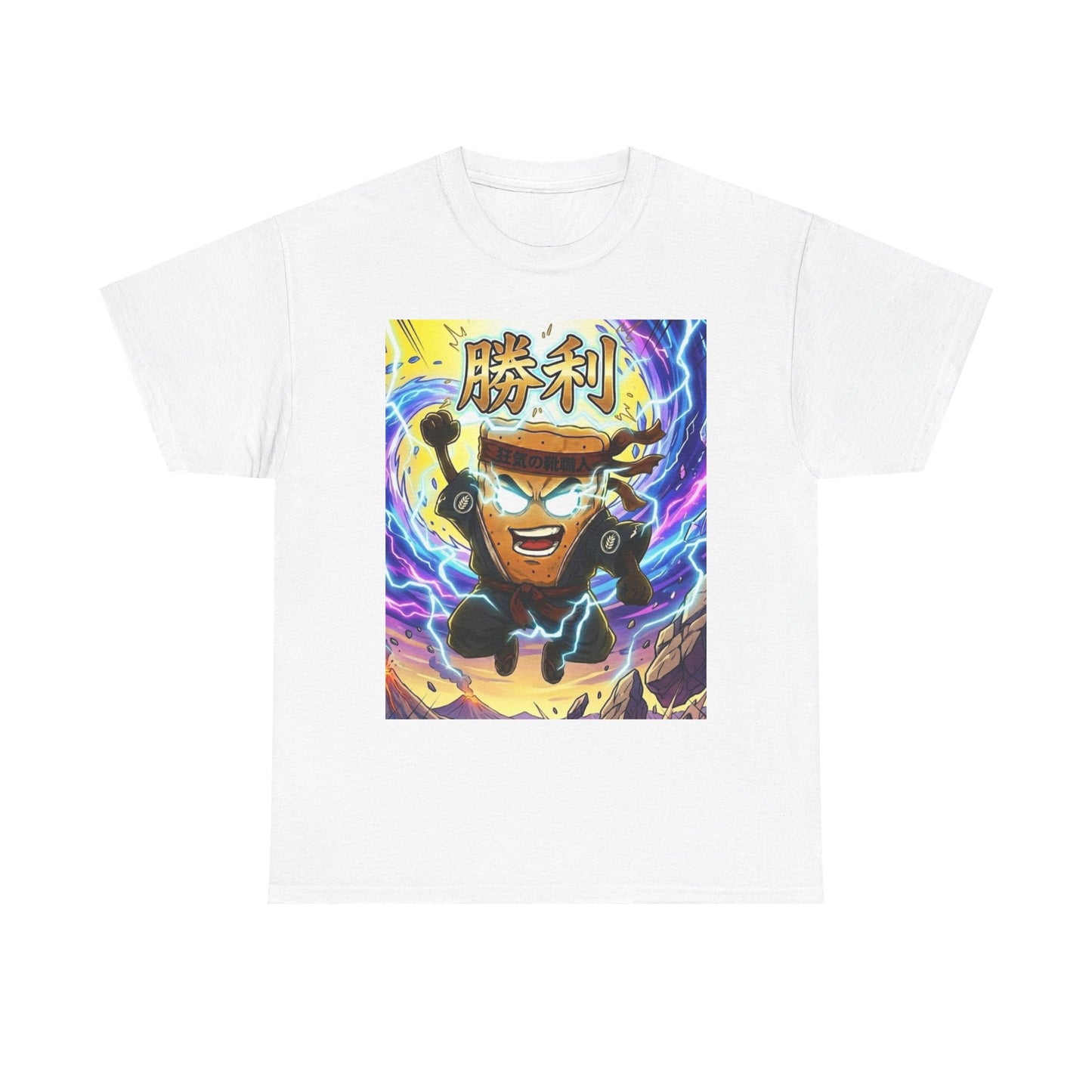 Anime MC Victory T-Shirt — 100% Heavyweight Cotton Hero Graphic Tee with Japanese 勝利 (Victory)