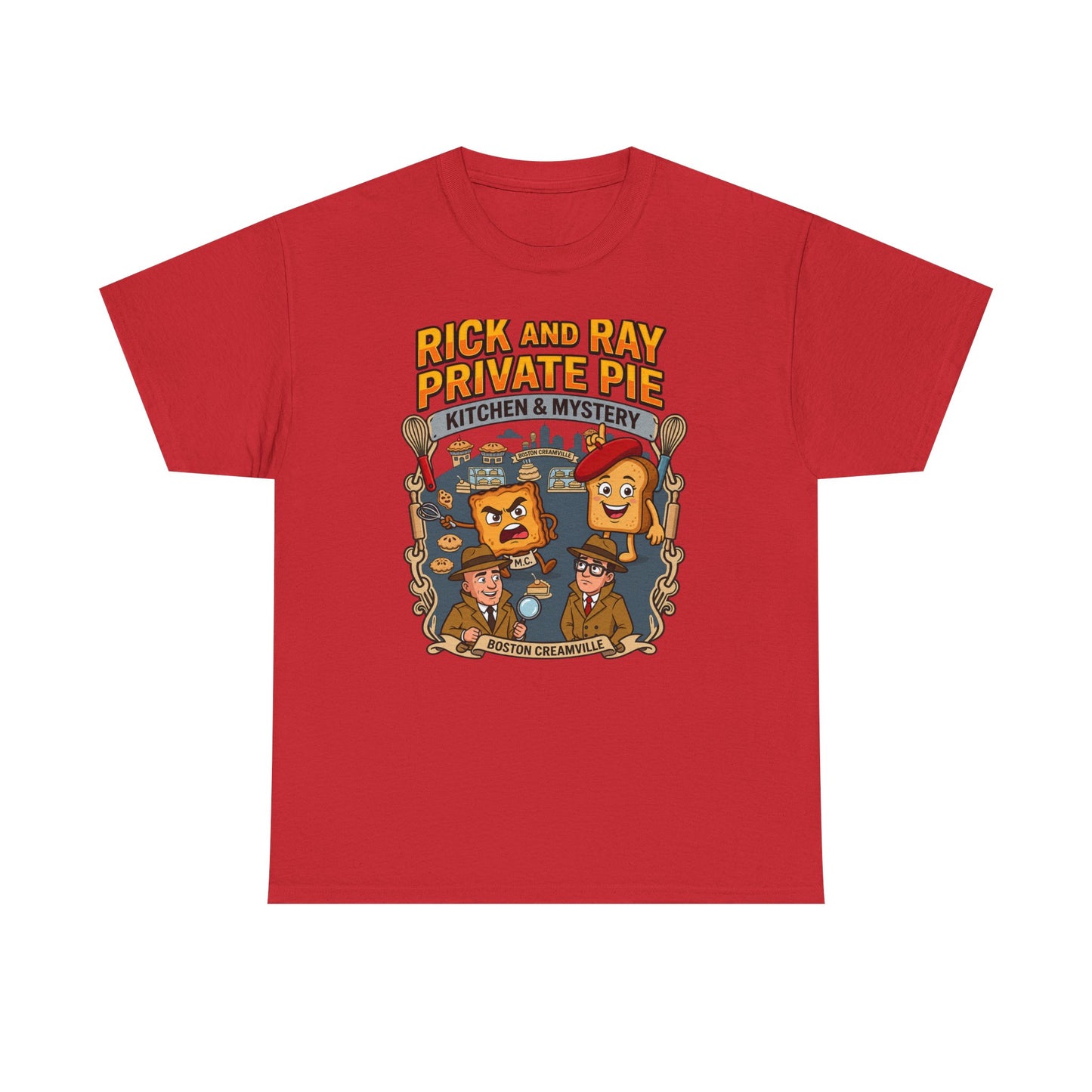Private Pie Mystery Tee — Rick & Ray Kitchen Adventure Graphic 100% Heavyweight Cotton T-Shirt