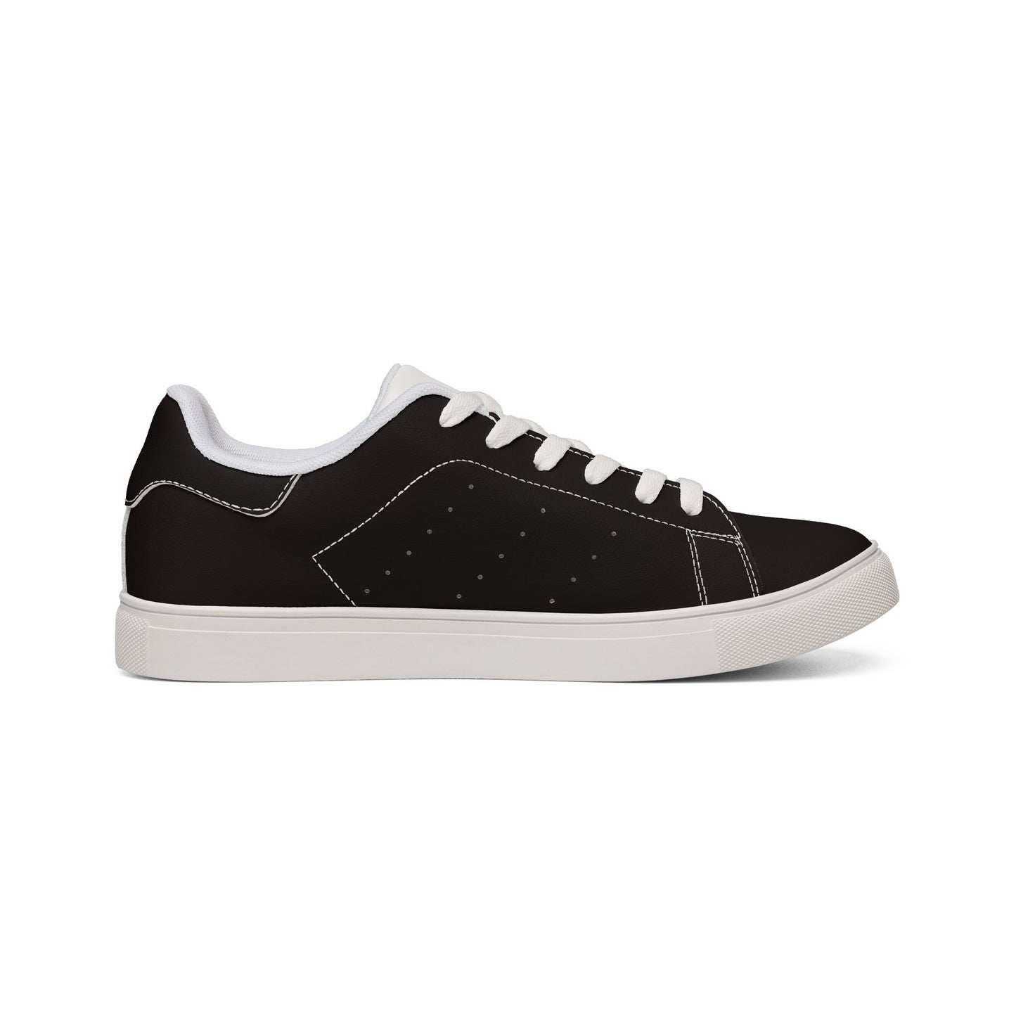 Men's Black Cherry Leather Low-Top Sneakers — Classic Casual Skate Shoes