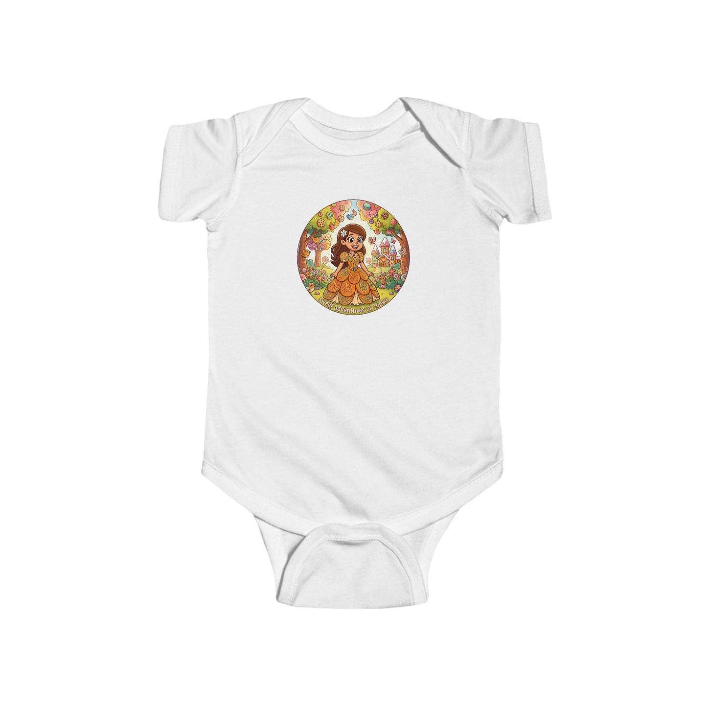 Infant Bodysuit — Cookie Character Circle Design