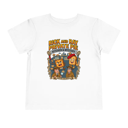 Toddler Tee — "Rick and Ray Private Pie" Cartoon Detective Kitchen Mystery
