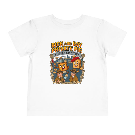 Toddler Tee — "Rick and Ray Private Pie" Cartoon Detective Kitchen Mystery