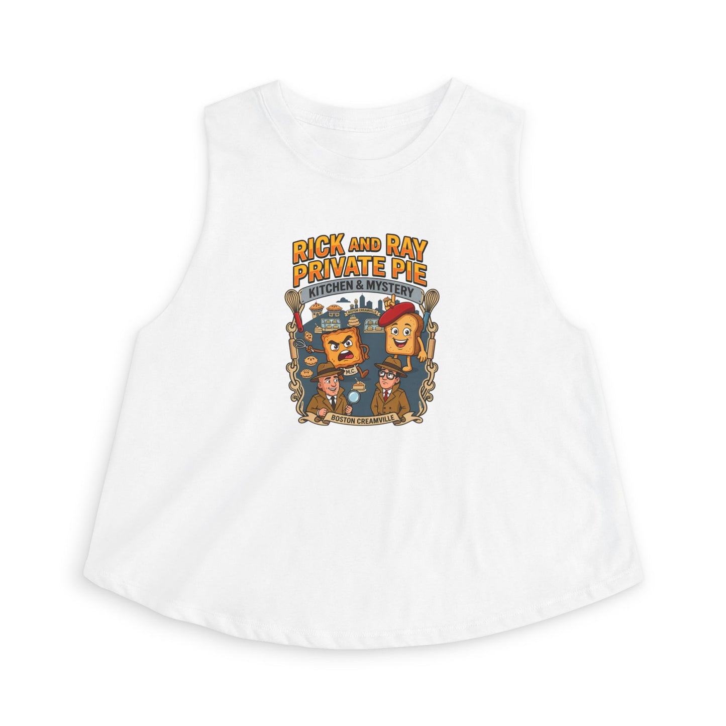 Mystery Pie Private pie Crop Top — Retro Cartoon Detective Tee