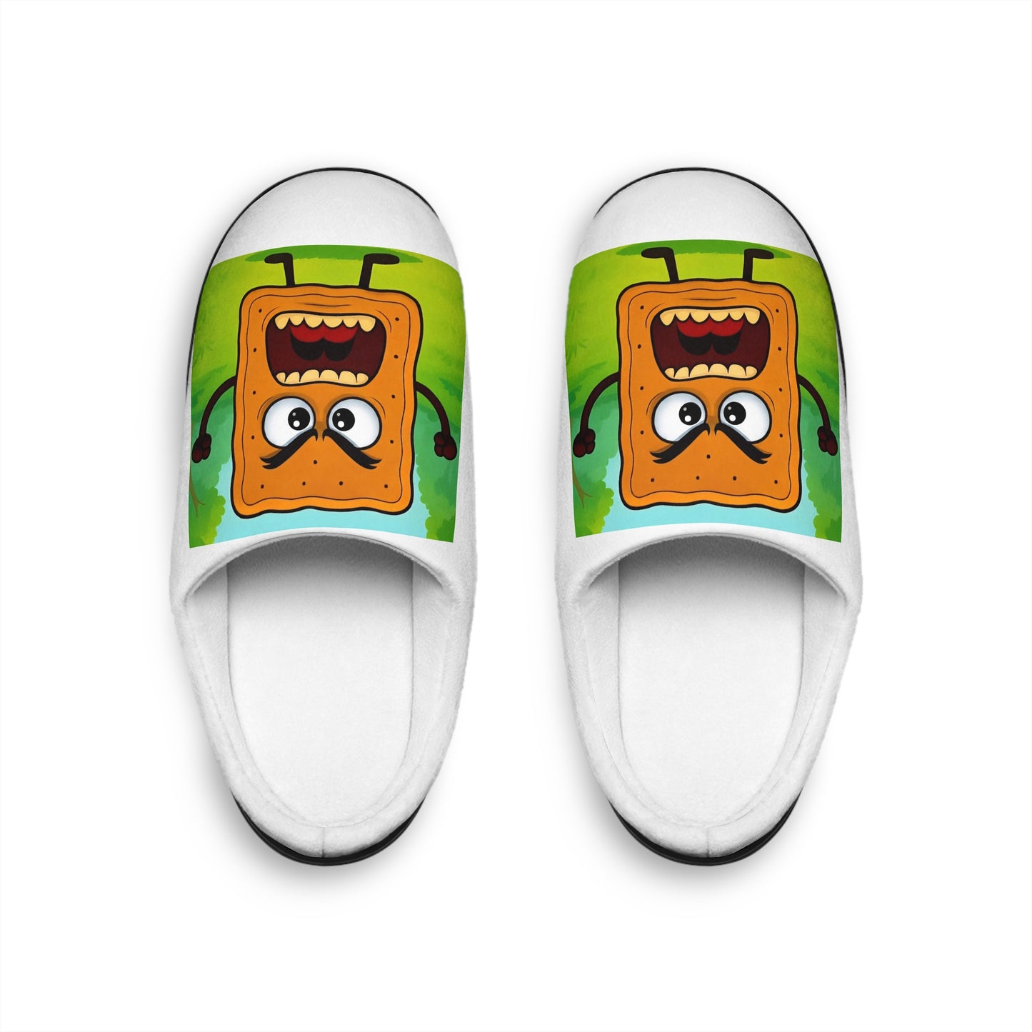 Men's Slippers — Funny Cartoon Toast Indoor House Shoes
