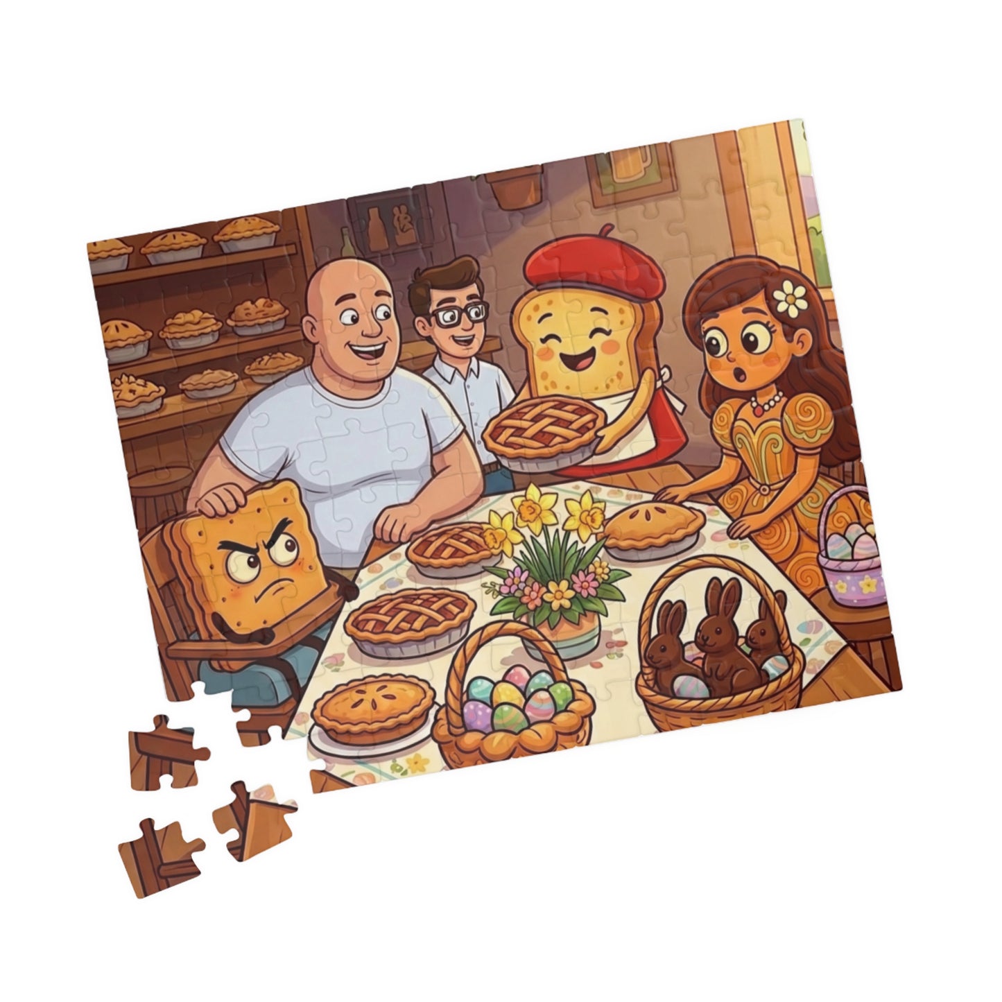 Mad Cobbler and Gang Family Puzzle — 110–1014 Piece Jigsaw (Festive Pie & Pastry Scene)