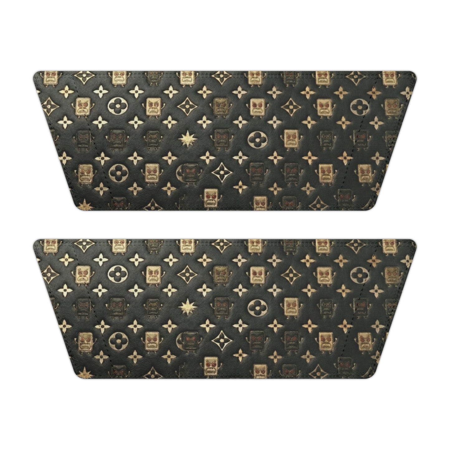 High Fashion Removable-Strap Slide Sandals – Black Monogram Pattern
