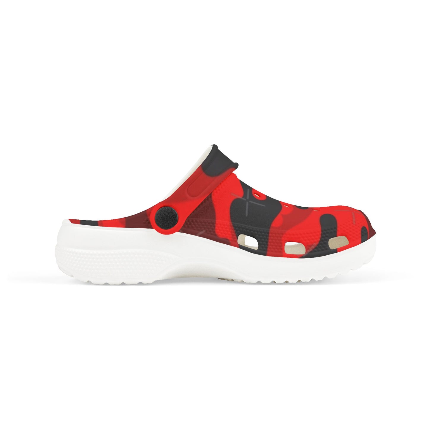 Kids Red Camo Foam Clogs — Lightweight EVA Garden Shoes