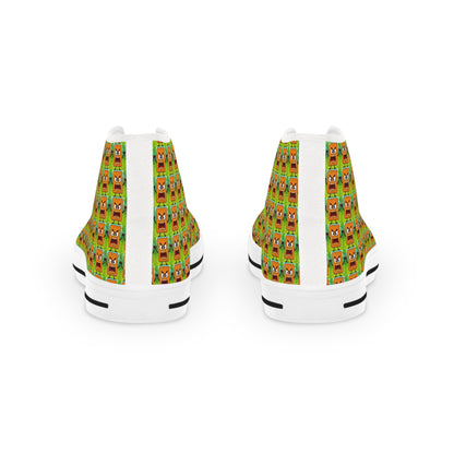 High Top Sneakers — Mad Cobbler Patterned Cartoon  Print