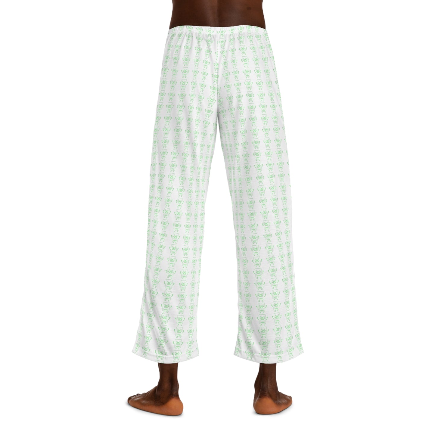 Men's Green Mad Cobbler Pattern Pajama Pants — Soft All-Over Print Lounge Trousers