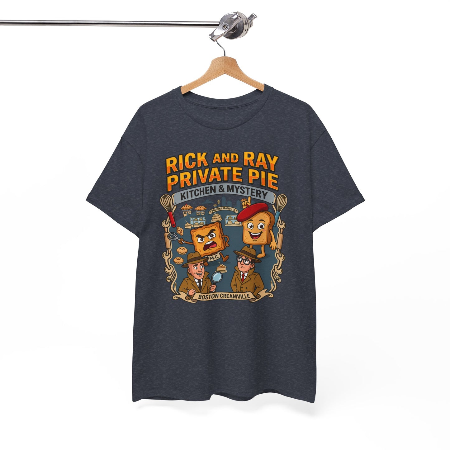 Private Pie Mystery Tee — Rick & Ray Kitchen Adventure Graphic 100% Heavyweight Cotton T-Shirt
