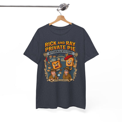 Private Pie Mystery Tee — Rick & Ray Kitchen Adventure Graphic 100% Heavyweight Cotton T-Shirt