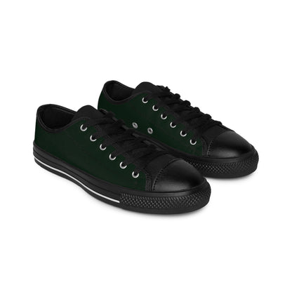 Men's Dark Green Canvas Sneakers — Classic Low-Top Casual Shoes