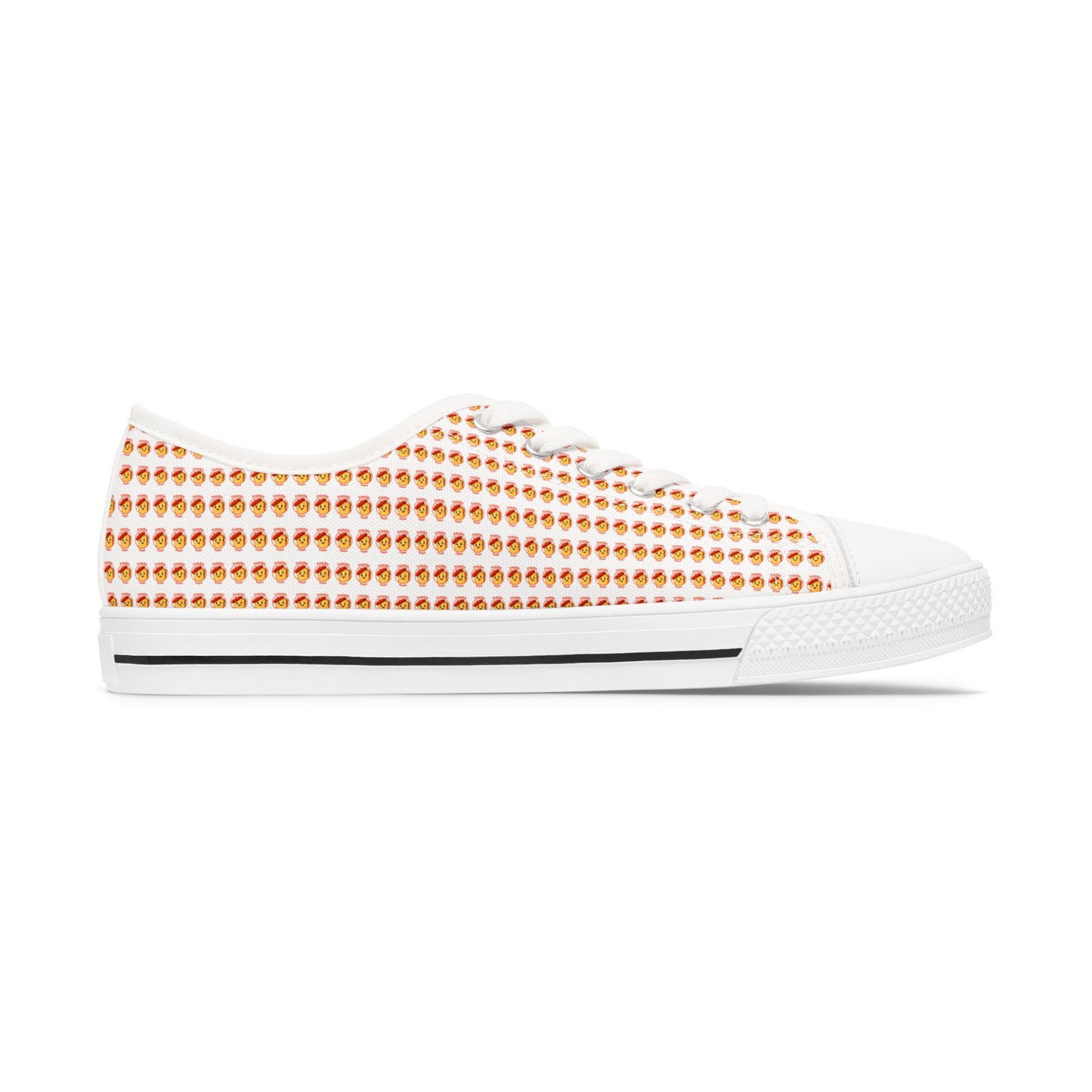 Low Top Sneakers — Frenchie Toast Pattern Women's Casual Canvas Shoes