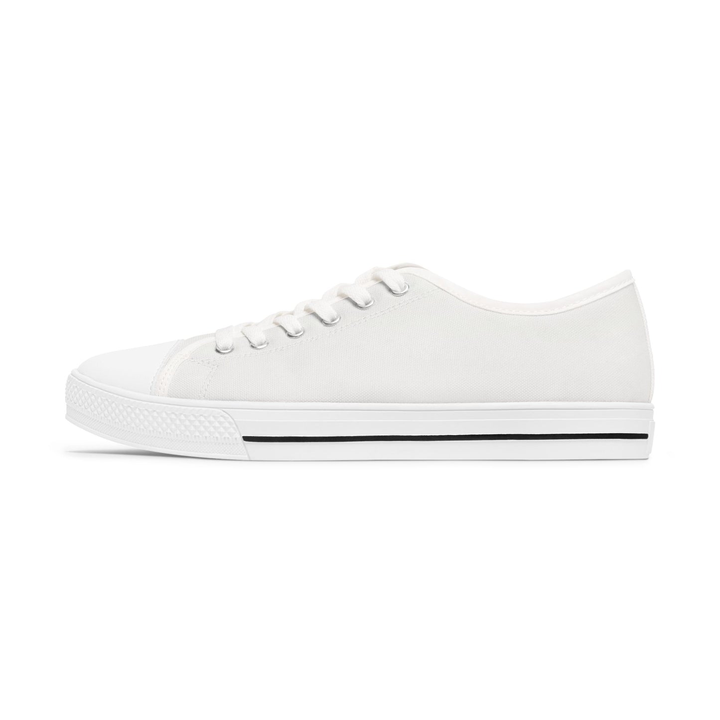 White Canvas Low Top Sneakers — Classic Women's Casual Shoes