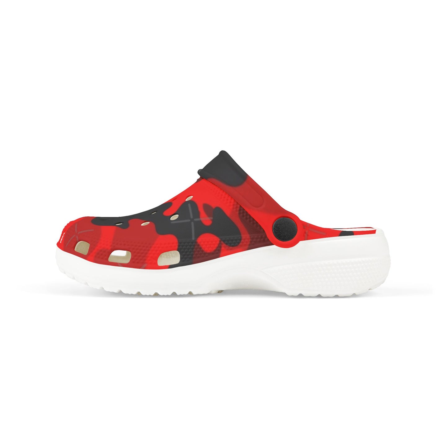 Kids Red Camo Foam Clogs — Lightweight EVA Garden Shoes