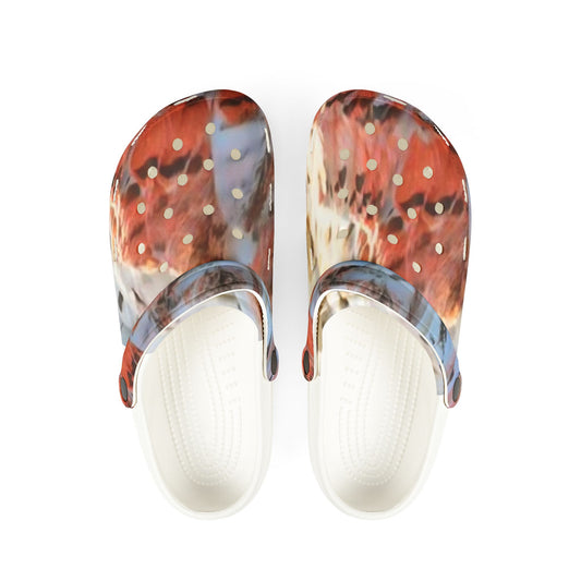 Marbled Rare Snow Owl Actual Image Foam Clogs — Lightweight Slip-On Garden Shoes