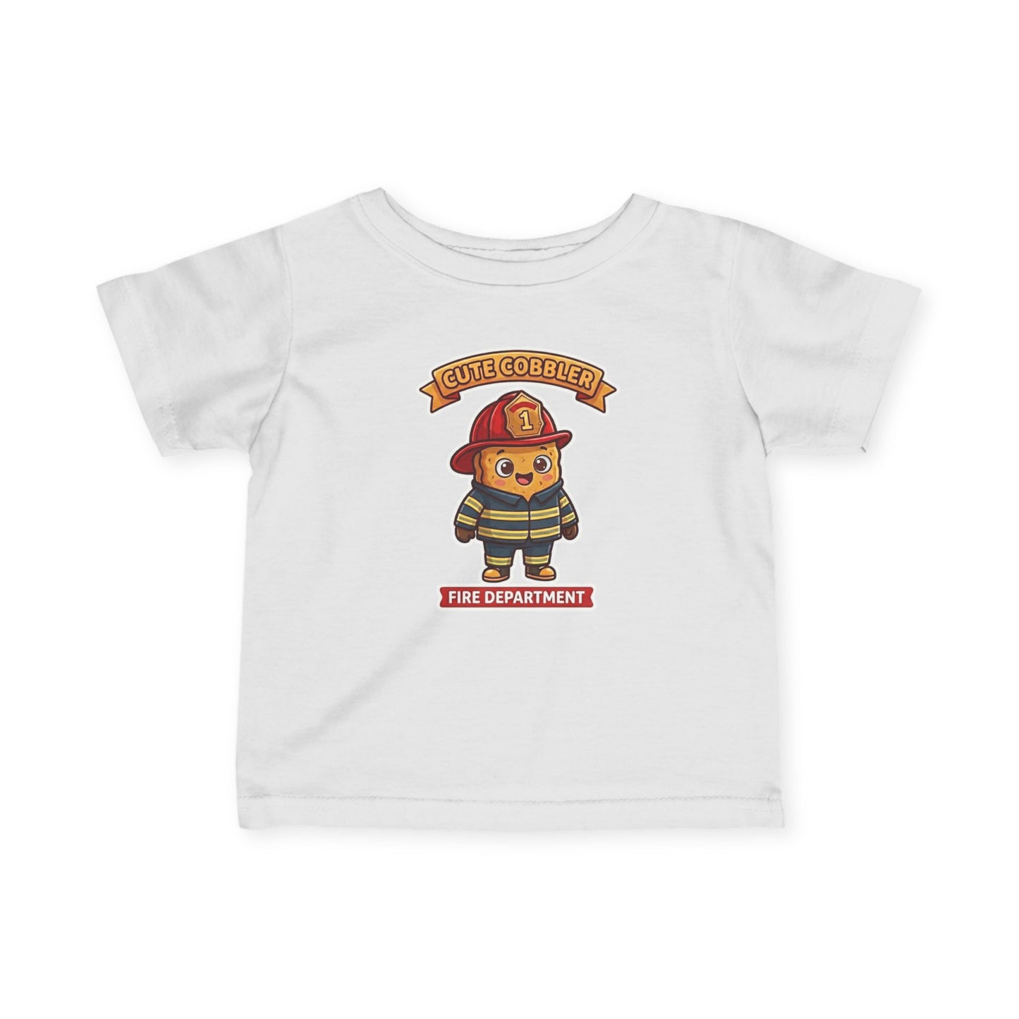 Infant Firefighter Tee – "Cute Cobbler" Fire Department Baby Shirt