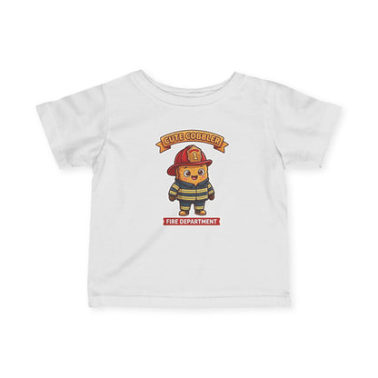Infant Firefighter Tee – "Cute Cobbler" Fire Department Baby Shirt