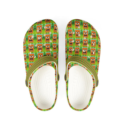 Foam Clogs with Cute Mad Cobbler Pattern — Lightweight Slip-On Garden & Beach Shoes