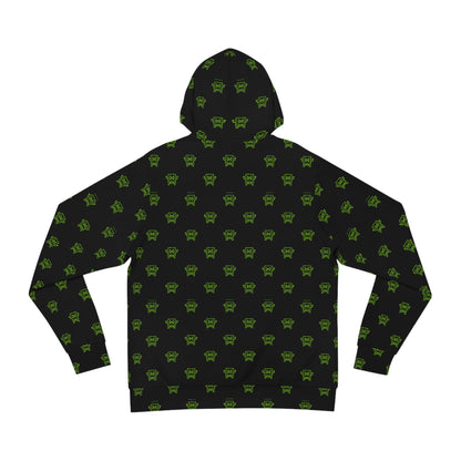 All-Over Print Green Mad Cobbler Pattern Hoodie -  Streetwear Pullover