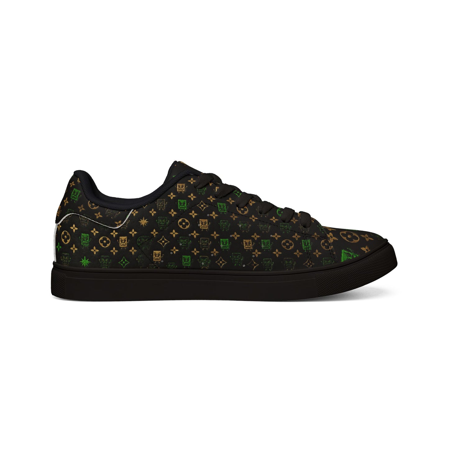 Men's Low-Top Leather Sneakers — Luxury Monogram MC Print