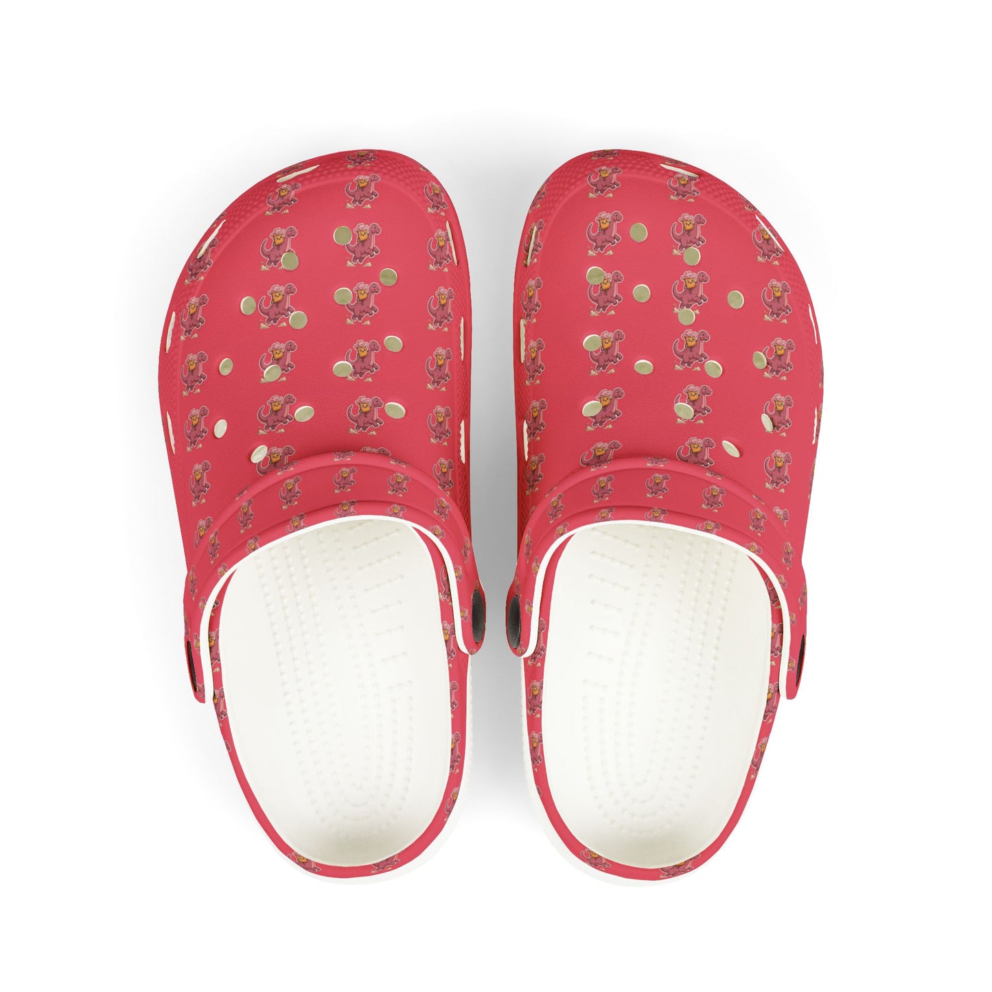 Kids Pink Dinosaur Foam Clogs — Pink Garden Print