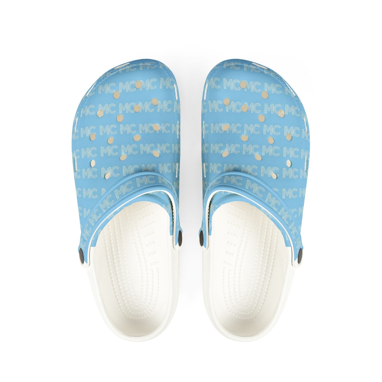 Mens Light Blue Foam Rubber Shoes (AOP)