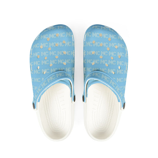Mens Light Blue Foam Rubber Shoes (AOP)